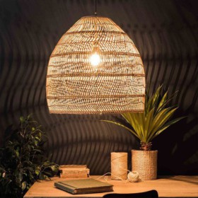 Rattan Hanging Light For Kitchen Farmhouse Hand-Woven Pendant Light