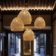 Rattan Hanging Light For Kitchen Farmhouse Hand-Woven Pendant Light