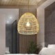 Rattan Hanging Light For Kitchen Farmhouse Hand-Woven Pendant Light