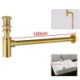 Brass Gold Bathroom Basin Waste Bottle Trap with Click-Clack Sink Drain