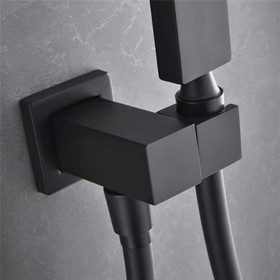 Solid Brass Square Hand Shower Holder with Supply Elbow 360 Degree Rotating Handheld Shower Holder