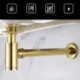 Bathroom Basin Trap Vanity Cabinet with Golden Waste Bottle Trap