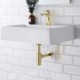 Bathroom Basin Waste Bottle Trap in Golden Finish with Pop-Up Basin Waste