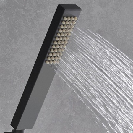 Solid Brass Square Handheld Shower Head Straight Black Handheld Shower Head