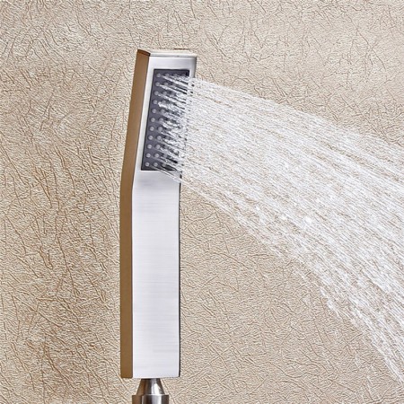 Brushed Nickel Curved Handheld Shower Head Single Function Handheld Shower Head