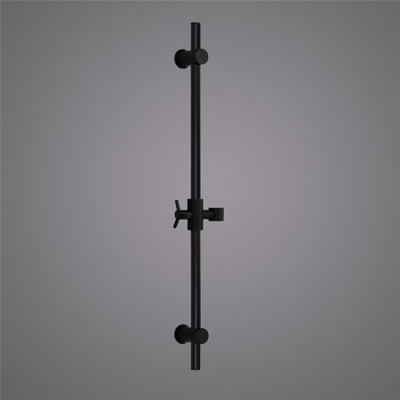 Shower Slide Bar Adjustable Round Wall Mount Black