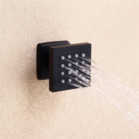 Wall Mounted Adjustable Spray Shower Jet Black Square Shower Sprayer