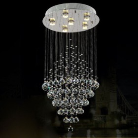 Grand Raindrop Ceiling Light Fixture For Foyer Staircase Luxury Crystal Chandelier Lighting