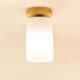Round Wooden LED Ceiling Light Living Room Bedroom Balcony Aisle Lighting Nordic Cylinder Ceiling Light