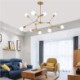 Nordic Simple Pendant Light Black/Golden Pendant Light Electroplating Y Shape Branch Pendant Light