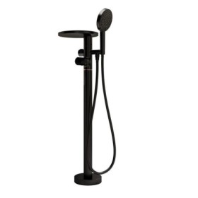 Bathroom Floor Mounted Waterfall Tub Filler With Hand Shower Set Freestanding Bathtub Faucet