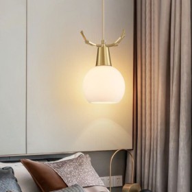 Antler Hanging Light Modern Simple Copper Pendant Light For Bedroom