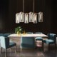 Horizontal Pendant Light Living Room Office 6 Light Modern Glass Pendant Lamp