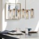 Horizontal Pendant Light Living Room Office 6 Light Modern Glass Pendant Lamp