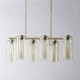 Horizontal Pendant Light Living Room Office 6 Light Modern Glass Pendant Lamp