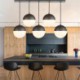 Living Room Dining Room 5-Light Glass Cluster Pendant Lamp Round Ball Pendant Light