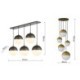 Living Room Dining Room 5-Light Glass Cluster Pendant Lamp Round Ball Pendant Light