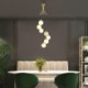 Creative Magic Bean Glass Lamp Living Room Duplex Stair Nordic Brass Cluster Chandelier Pendant Light