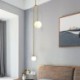 Glass Lamp Shade Lamp Bedroom Living Room Nordic Brass Pendant Light