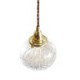 Clear Glass Pendant Light Round Ribbed Pumpkin Shape Lamp