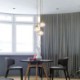 Clear Glass Pendant Light Round Ribbed Pumpkin Shape Lamp