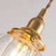 Clear Glass Pendant Light Round Ribbed Pumpkin Shape Lamp