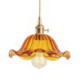 Dining Room Living Room Hallway Light Vintage Colorful Ribbed Glass Pendant Light Flower Shade Lamp With Twist Switch