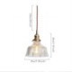 Dome Large Clear Ribbed Glass Pendant Light with Twist Switch in Brass Holder