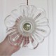 Clear Ribbed Glass Flower Shape Pendant Light Lamp With Twist Switch