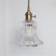 Clear Ribbed Glass Flower Shape Pendant Light Lamp With Twist Switch