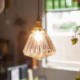 Pendant Light with Clear Diamond Ribbed Glass