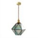 Farmhouse Geometric Colored Glass Pendant Light