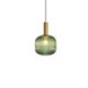 Pendant Light with Ribbed Glass and Brass Holder