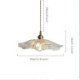 Dining Room Homestay Hallway Bar Lamp Lotus Leaf Ribbed Clear Glass Pendant Light