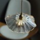 Dining Room Homestay Hallway Bar Lamp Lotus Leaf Ribbed Clear Glass Pendant Light
