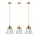 Glass Shade Nordic Retro Pendant Light Home Lighting Brass Holder Lamp Dining Room Bedroom Hallway Light