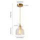 Kitchen Dining Room Hallway Lighting Farmhouse Clear Ribbed Glass Pendant Light Brass Glass Lamp With Twist Switch