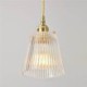 Cone Shade Brass Ribbed Glass Pendant Light With Twist Switch