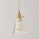Cone Shade Brass Ribbed Glass Pendant Light With Twist Switch