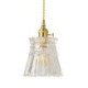 Pendant Light in Clear Ribbed Glass with Brass Twist Switch