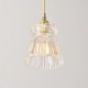 Pendant Light in Clear Ribbed Glass with Brass Twist Switch