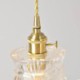 Pendant Light in Clear Ribbed Glass with Brass Twist Switch