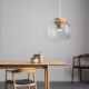 New Design Hand Blown Glass Pendant Light Wood Fixture Hanging Light (in Stock)