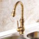 Tall Antique Brass Kitchen Mixer Faucet