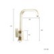 Mild Luxury Gold Brass Square Swivel Kitchen Sink Faucet