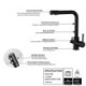 Filtering Kitchen Tap Modern Black Kitchen Faucet Dual Spouts