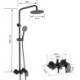 Shower Faucet System in Stainless Steel and Black Shower Set