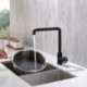 Black Kitchen Faucet with Single Handle in Industrial Style