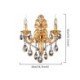 Exquisite Crystal Drops Light Bedside Hallway Lighting European Wall Lamp Golden Petal Wall Sconce