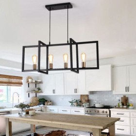 4-Light Industrial Style Pendant Lighting For Entryway Hallway Dining Room